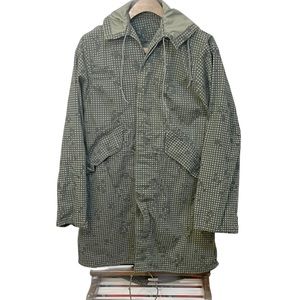 Military surplus desert night camouflage parka hooded trenchcoat